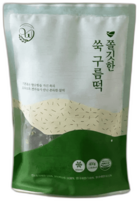 창억떡 쑥구름떡 아침대용, 2개, 400g