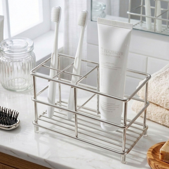 러빅 칫솔꽂이 욕실 화장실 칫솔스탠드 거치대 정리대, 실버, 1개