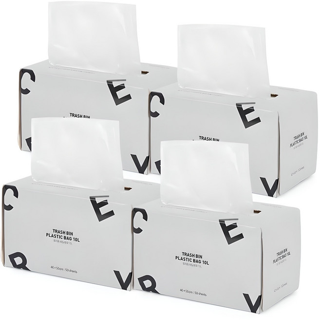 홈앤하우스 휴지통 비닐봉투 50p, 10L, 4개