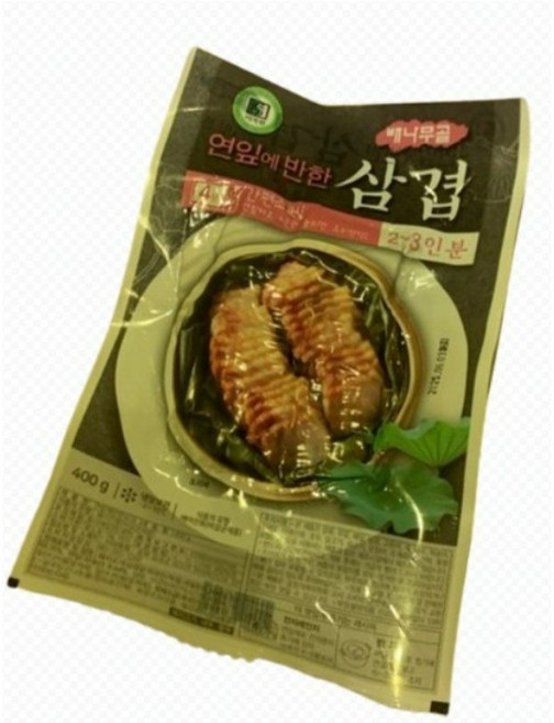 배나무골 연잎향긋한 연잎삼겹살 통삼겹슬라이스 전자레인지4분조리, 1개, 400g