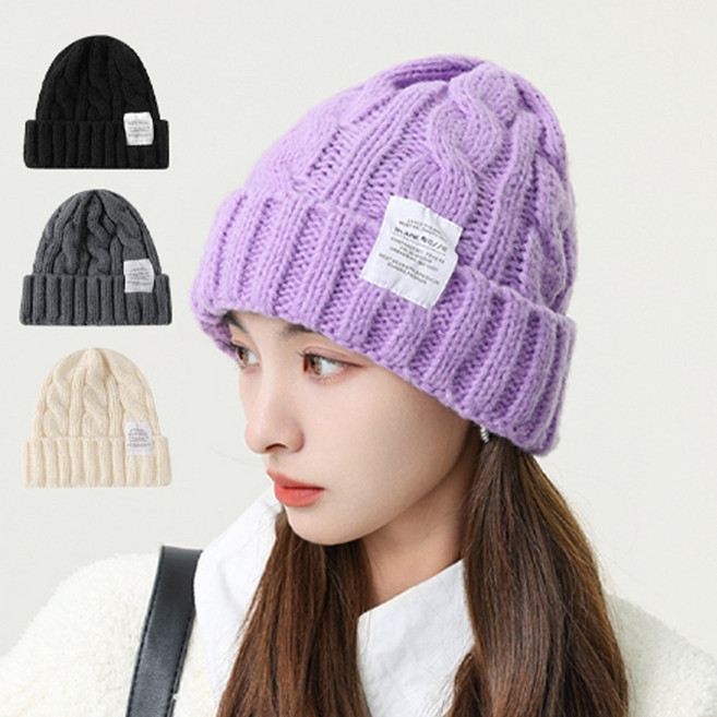 1+1+1 라이프핵 골지 니트 겨울 비니 방한 모자