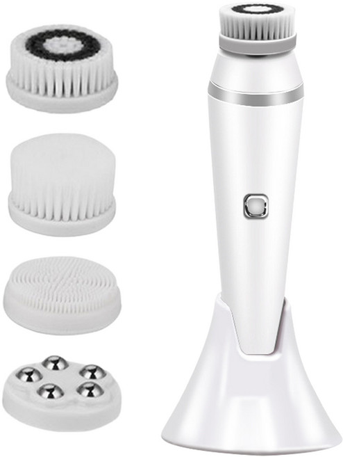 아벨리아 4종 브러시 진동클렌저 USB 충전식 거치대포함 화이트, 아벨리아 진동클렌저