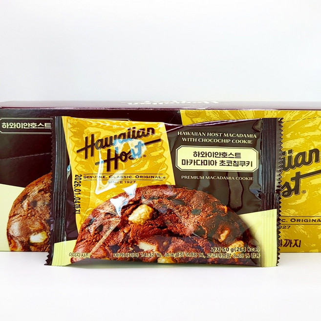 하와이안호스트 마카다미아 초코칩쿠키, 50g, 60개