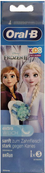 어린이 전동칫솔 교체용 칫솔모 EB10S-3 (겨울왕국2) 1팩(3개입) 부드러운 리필모, 3개, EB10S