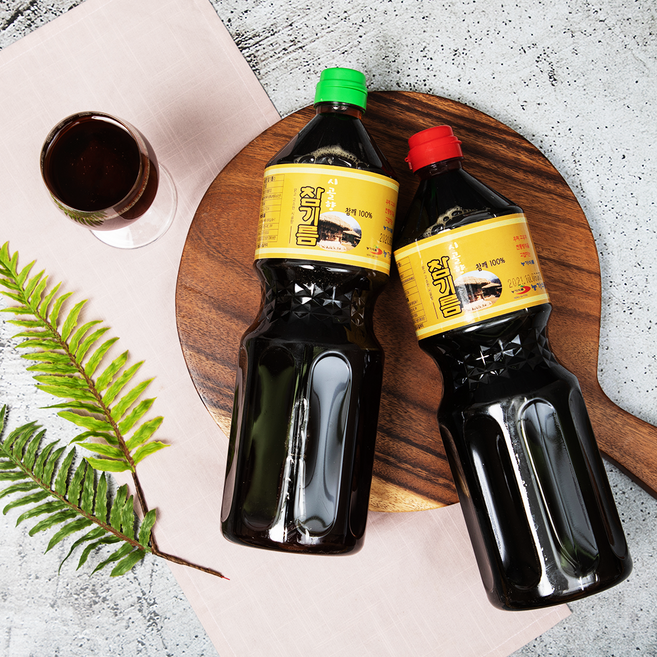 농가식품 전통압착식 고향집 고급 참기름 1.75L 대용량 8병 한 박스, 9박스