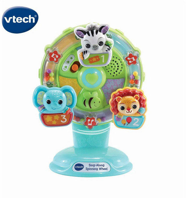 英國Vtech歡樂旋轉摩天輪 兩色可選 (黃色/粉色) 叢林動物摩天輪 嬰幼兒玩具, 1個