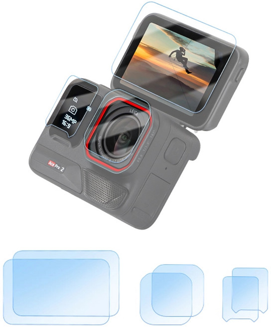 인스타360 Ace Pro 2 에이스 프로 2 전용 강화유리 보호필름 2세트, 1세트