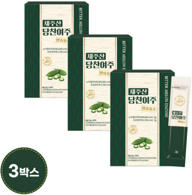 제주산 당찬여주 발효효소, 60g, 3박스