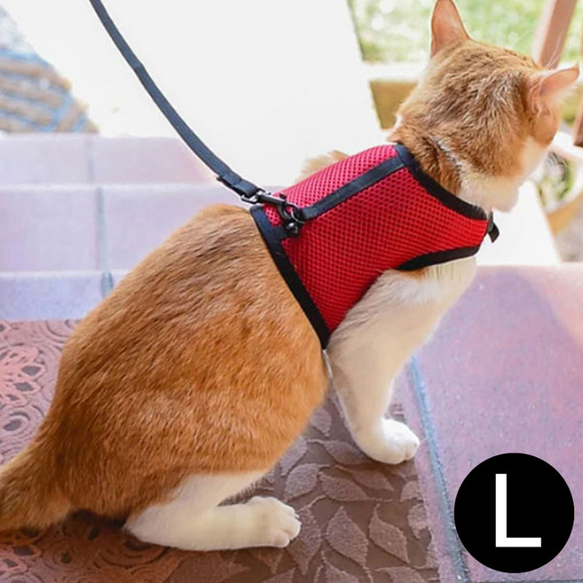 퍼프라스트 조깅 하네스 (레드) (L) (고양이.소형동물용), 상세페이지 참조
