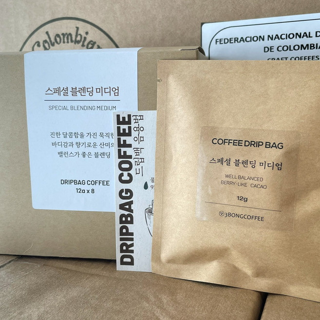 리버마켓 삼봉커피 드립백 커피박스 (12g x 8개), 96g, 8개입