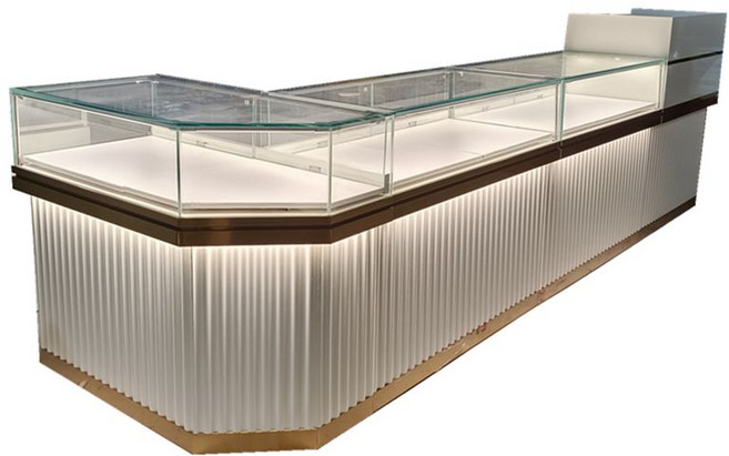 쥬얼리 매장 대형 진열대 보석 디스플레이 쇼케이스 귀금속 전시 선반 금은방 매대 유리장 보관함 캐비닛, 140x60x95 직각