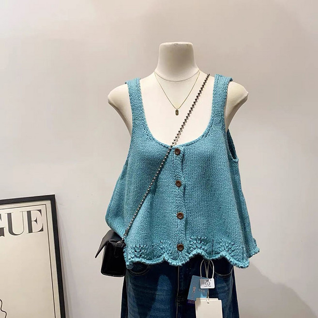 여성 패션 레이어드 조끼 사계절 캐주얼 코디 라운드넥 뷔스티 민소매 베스트 루즈핏 슬림핏 숏 나시 상의 WMY