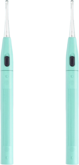 NOV- LED 귀이개 2개 귀지 제거 귀 청소 귀후비개 귀파개, 1개입, 초록