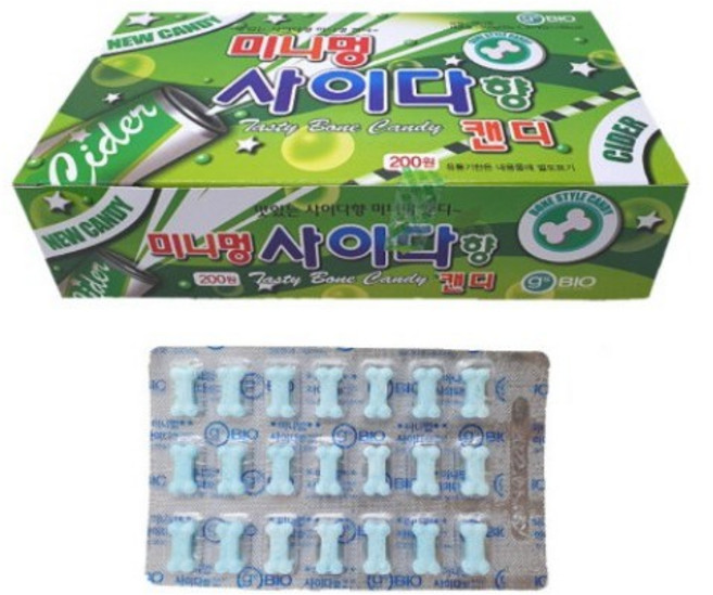 미니멍 캔디 사이다맛 300g(10g-30개), 10g, 120개