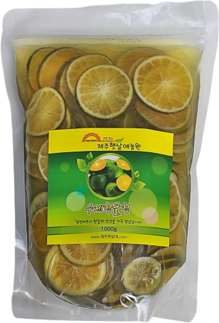 제주햇살애농원 청귤청 수제청귤청 풋귤청 청귤차 과일청 밀봉리필팩 1kg, 1개입, 1개