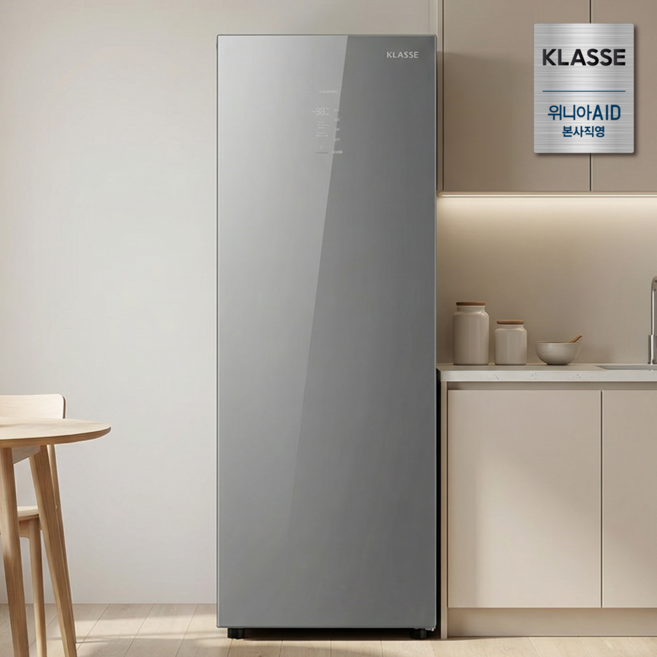 [25년 신제품] 위니아에이드 클라쎄 컨버터블 미니 스탠드형 김치냉장고 1도어 글라스모델 KAB112SSG4GPV(AK) 용기 FULL 기본구성