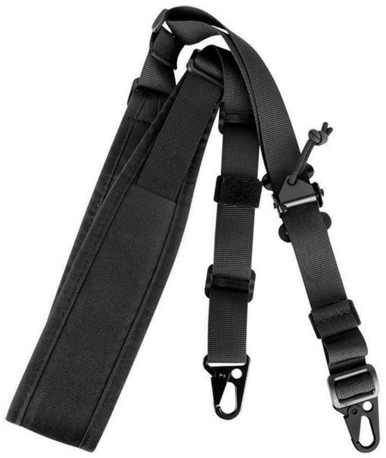 총기멜빵 건슬링 스트랩 서바이벌 밀리터리 전술 어깨 밴드 끈 장비 슬링 블랙, 1개