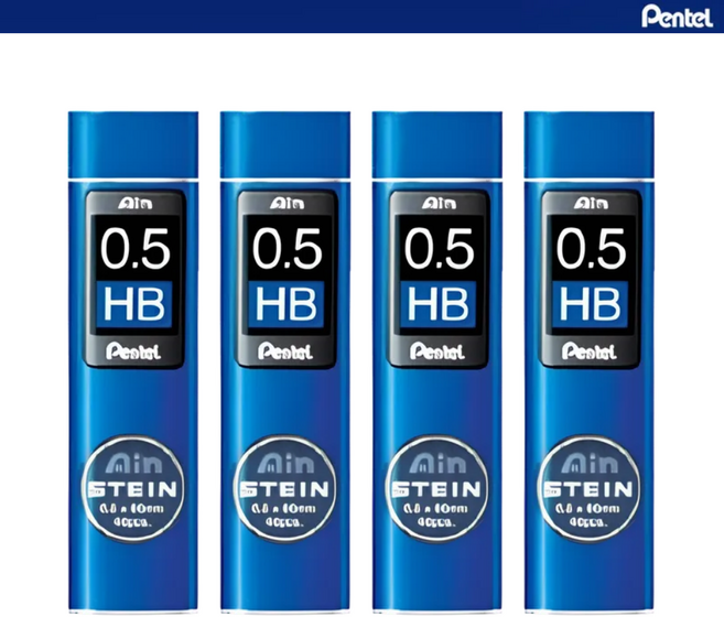 펜텔 Ain 아인슈타인 고강도 샤프심, 4개, 0.5mm, HB