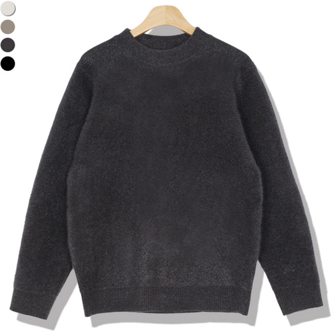 오마보이 남성용 모크넥 보송 앙고라 긴팔 스웨터