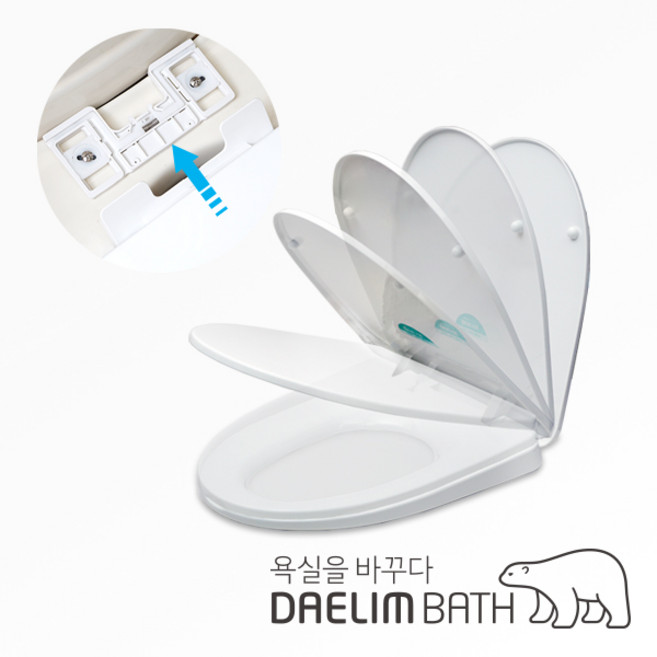 대림바스 변기커버 특대형417D, 화이트, 1개