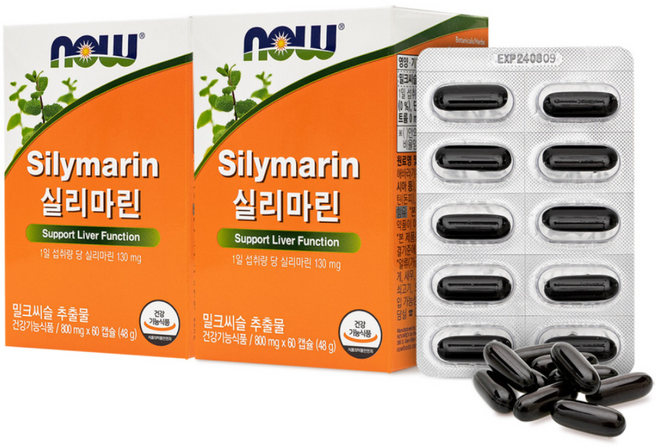나우푸드 실리마린, 60정, 2개