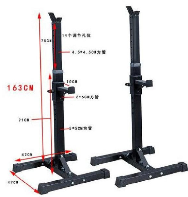 바벨 거치대 스쿼트 하프 렉 랙 벤치 프레스 운동기구 홈트레이닝, 블랙 스쿼트 랙