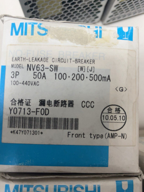 三菱漏電開關斷路器 NV63-SW 3P 50A, 1個