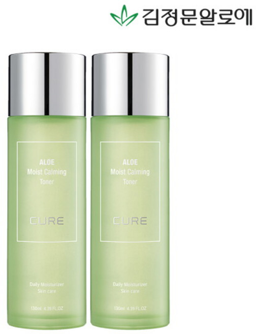 김정문알로에 모이스트 카밍 토너, 130ml, 2개