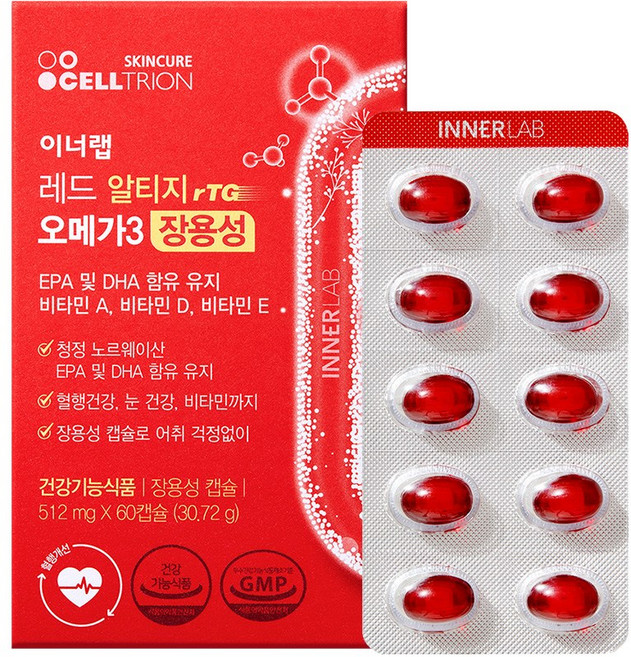 셀트리온 이너랩 알티지 레드 오메가3 데일리케어, 4개