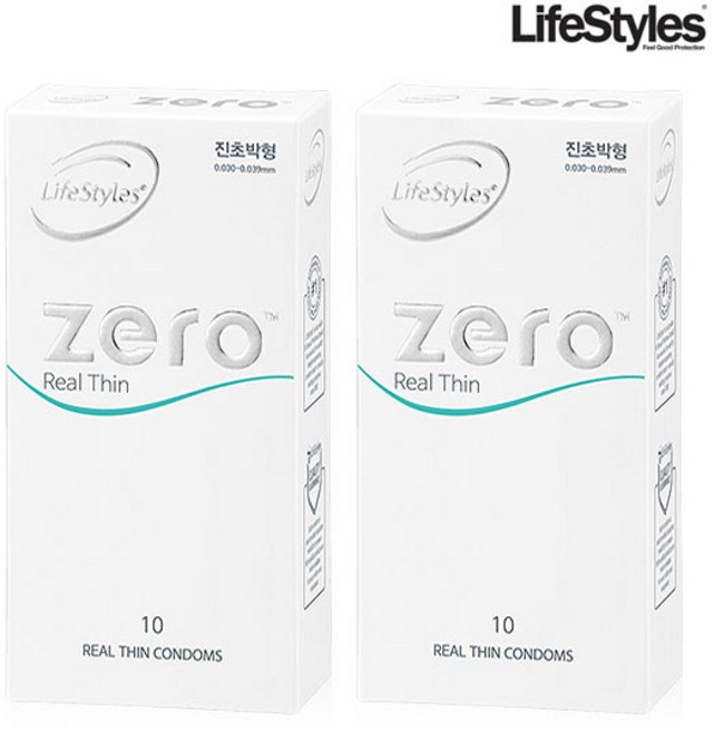 LifeStyles Zero Real Thin 콘돔, 10개입, 2개