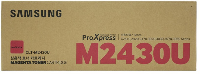 삼성 정품 CLT-K2430U SL-C2410ND C2470FR C3070ND, 1개, 정품토너 빨강(CLT-M2430U)