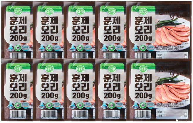 [다향] 훈제오리 200gx10팩, 200g, 10개