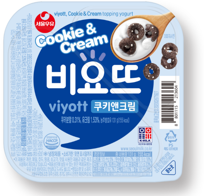 서울우유 비요뜨 쿠키앤크림, 12개, 138mg