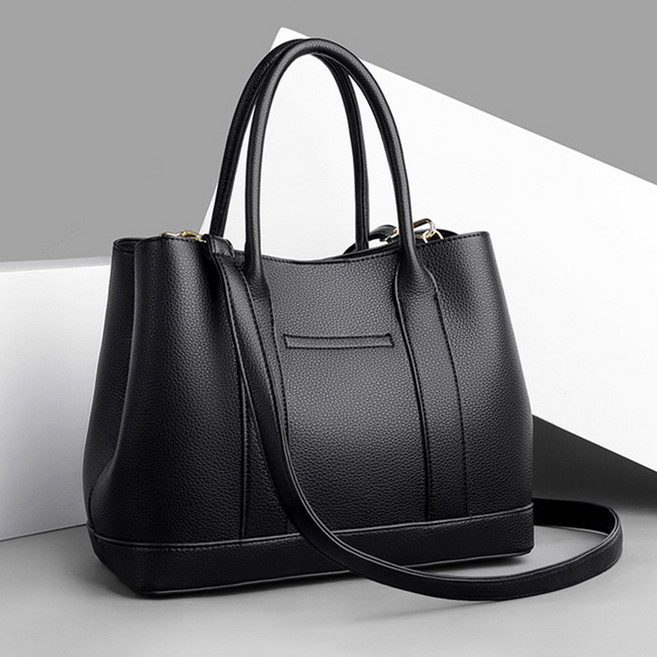 지디오 여성 가죽 토트백 핸드백 숄더백 스트랩 스퀘어 지퍼 포켓 크로스백 여자 심플 가방