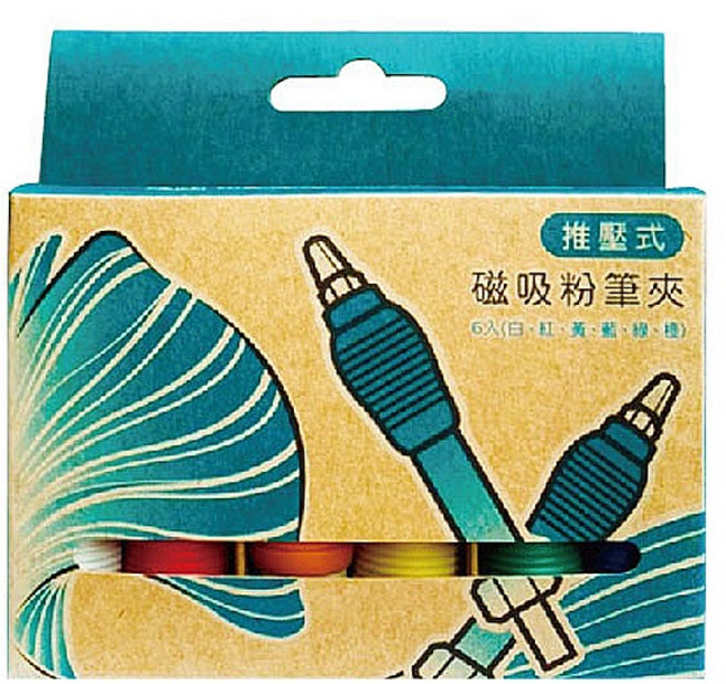 GINKGO 台灣製MIT 推壓式磁吸粉筆夾, 1個