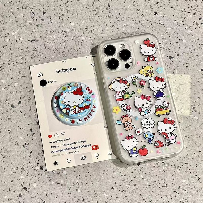 티류으스 귀여운 캐릭터 플라워 키티 s25 s24 s23 울트라 fe 케이스 마그네틱