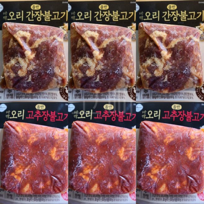 올반 바짝 오리 불고기 고추장불고기 3팩+간장불고기 3팩, 200g, 6개