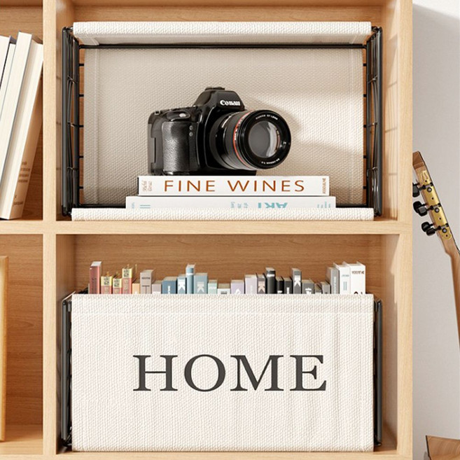 패브릭 철제 빈티지 소품 정리함 옷리빙박스 리빙박스 옷정리함, 중형, 중형, 1개