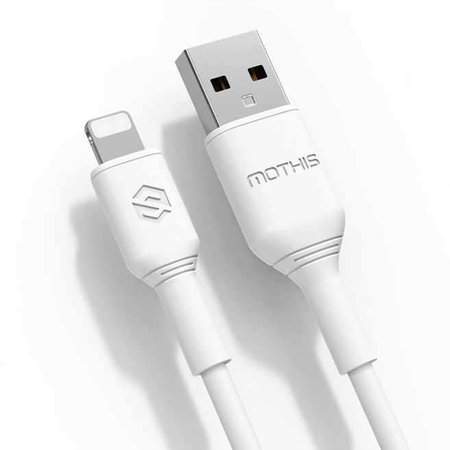 1+1 모디스 8핀 고속 충전케이블 2M(아이폰14 아이폰13 아이폰12 아이폰X/XS 에어팟 아이패드 호환 데이터 충전기 케이블), 화이트, 2개