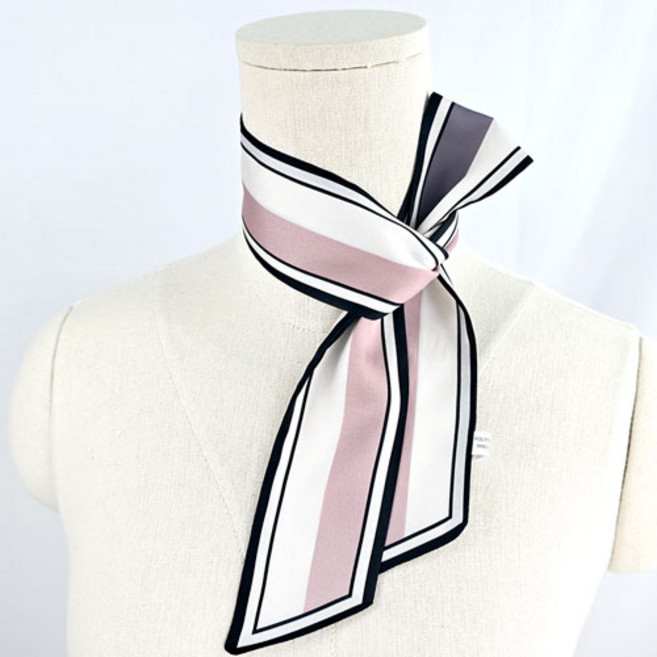 양면 체크 미니 타이 스카프 여성 쁘띠 방도 스카프 가방 헤어 악세사리