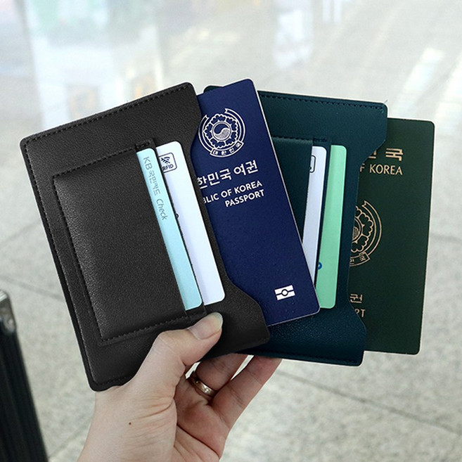 노티드트립 RFID차단 안티스키밍 가죽 여권 케이스 지갑