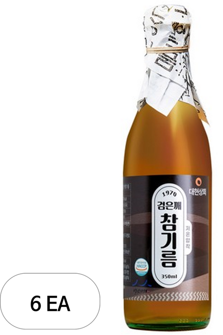 대현상회 저온압착 검은깨 참기름, 6개, 350ml