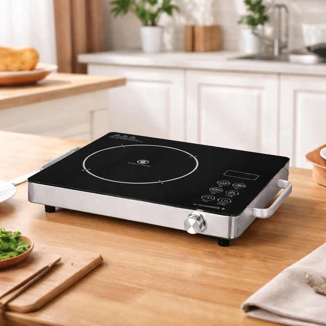 키친아트 1구 하이라이트 전기레인지 인덕션 고화력 8단온도조절 타이머, 일반형, 세라믹글라스