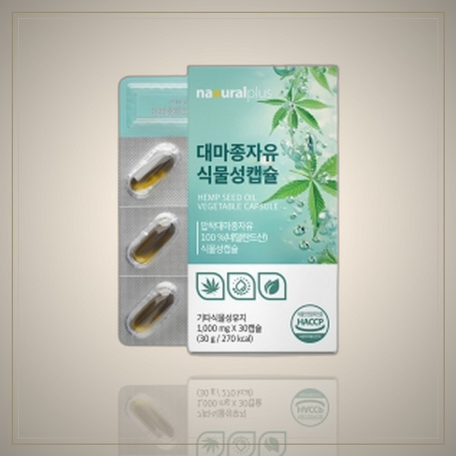 내츄럴플러스 식물성 대마종자유 햄프씨드 1000mg 30캡슐, 1박스