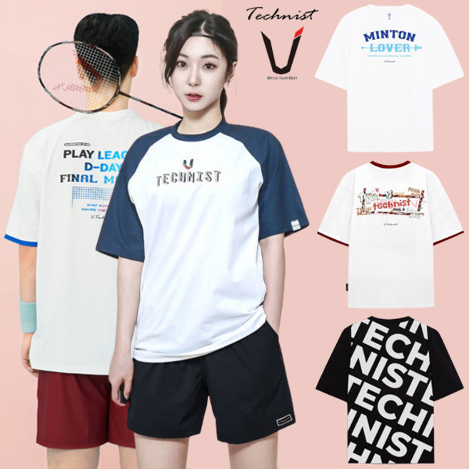 테크니스트 배드민턴 티셔츠 반팔 상의 코튼라이크 오버핏