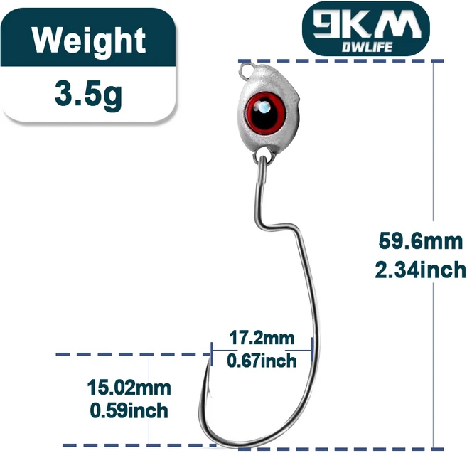 Swimbait 지그 헤드 후크 10~30Pcs 배스 낚시 텍사스 EWG 바닷물 민물 흔들리는 소프트 웜, 01 10 Pcs, 05 Size  3.5g