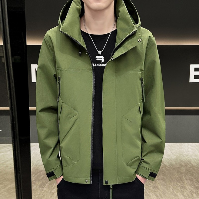 URBAN OOTD 男士機能連帽衝鋒外套 春秋防潑水薄款風衣夾克