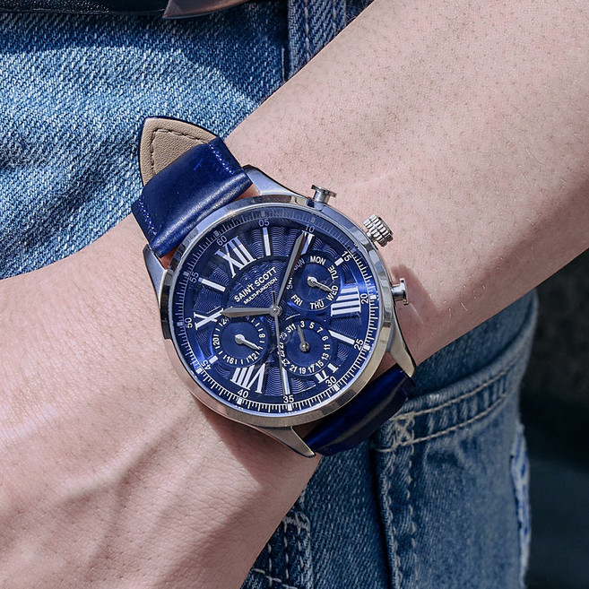 [세인트스코트] 베르텍스 남성 멀티 가죽 시계 + 쇼핑백 / ST7508