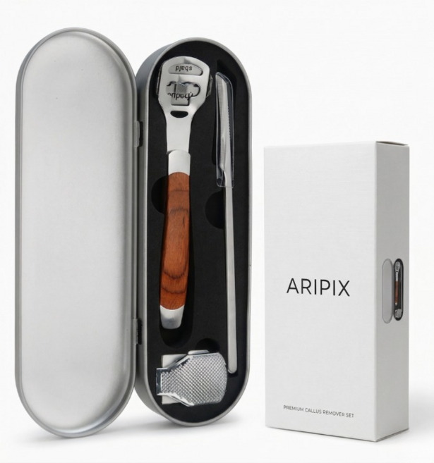 아리픽스 발각질제거기 수동 풋케어 각질관리세트 굳은살제거칼 교체형 칼날 세트, 140g, 1개, 1개입