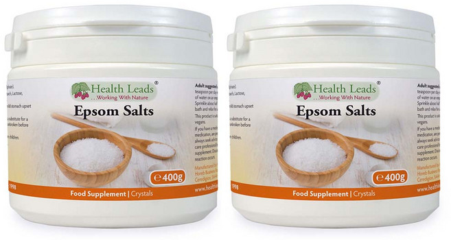 Health Leads 비건 퓨어 엡솜솔트 식용 엡솜염 마그네슘 설페이트 400g 2개